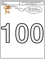 okul öncesi 100 sayısı çizgi çalışması